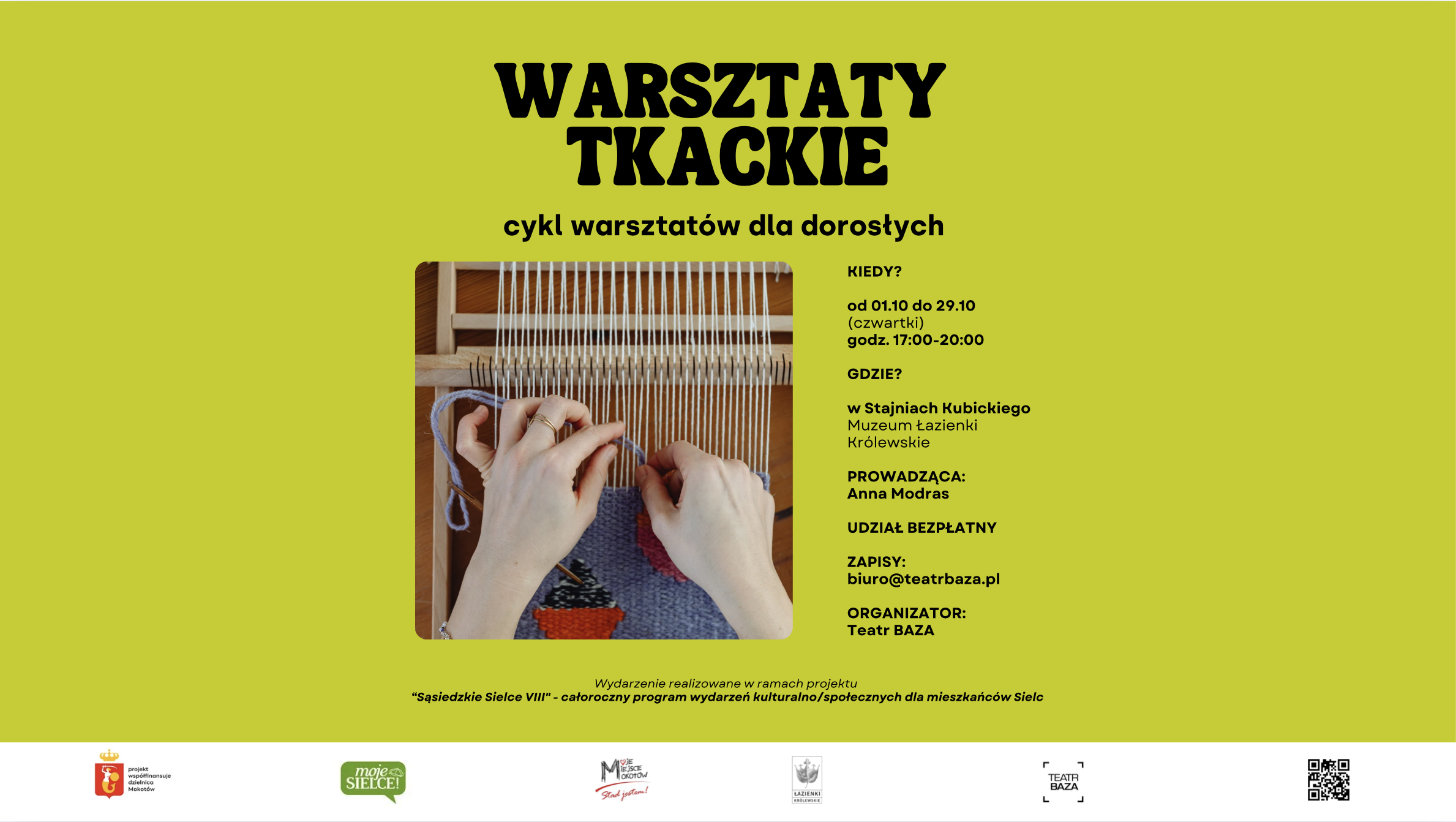 WARSZTATY TKACKIE DLA DOROSŁYCH – UDZIAŁ BEZPŁATNY!